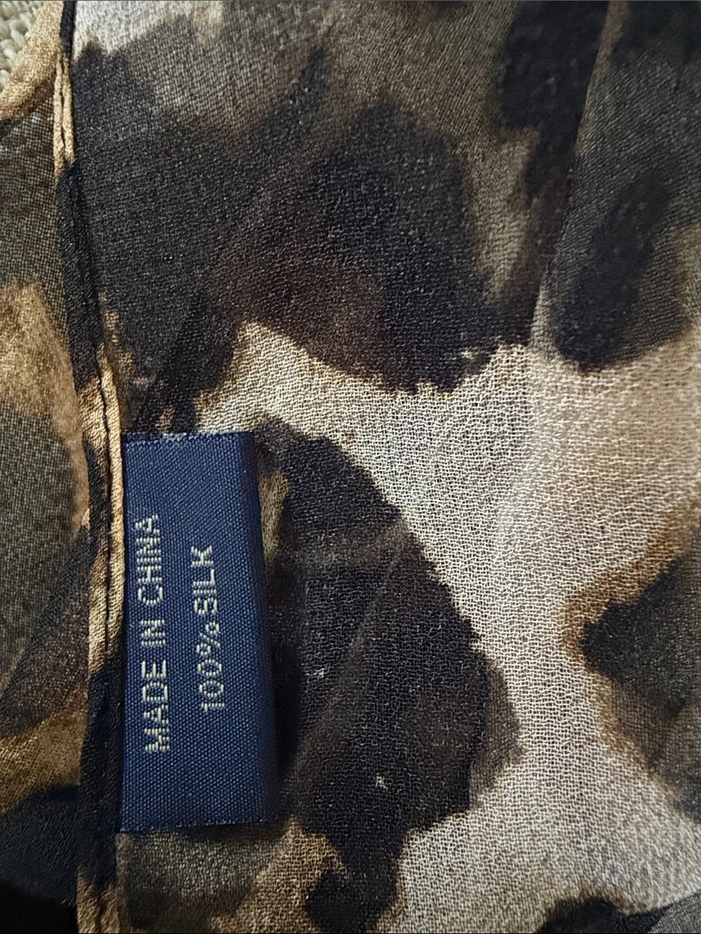 Silk Leopard Print Scarf
